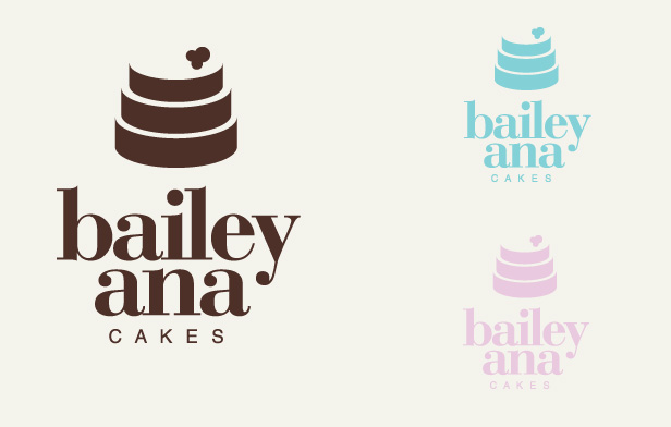 Bailey Ana Cakes business card and sticker designs