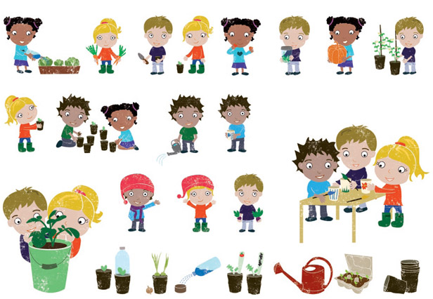 Little green fingers illustrations