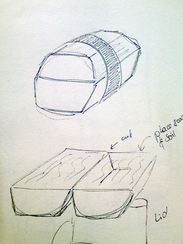 Little green fingers packaging sketches