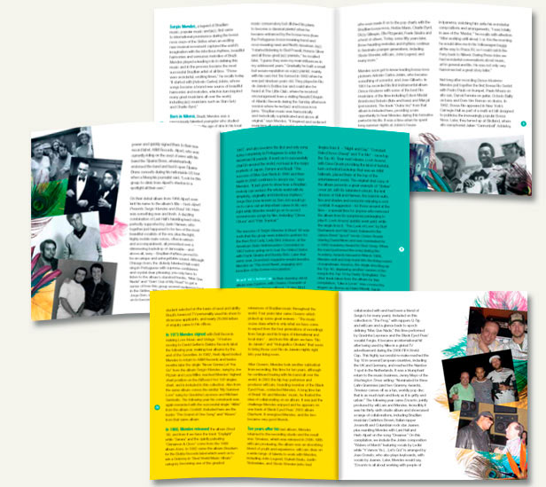Booklet designs for Sergio Mendes album Celebration
