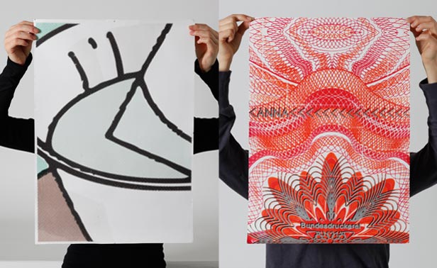 Screenprinted poster design experimenting with bold visual details